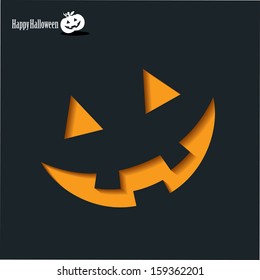 Face of Halloween pumpkin smiling - vector illustration