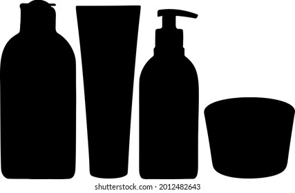 Face and hand care cream in a set. Vector image.