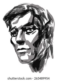 Face. Hand drawn. Vector illustration.