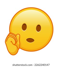 Face with hand Large size of yellow emoji smile
