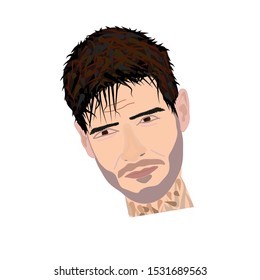 Face of handsome man vector illustration.