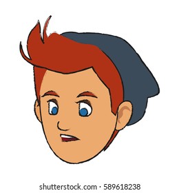 face of handsome young man with beanie  icon image