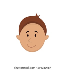 face happy boy on white background vector