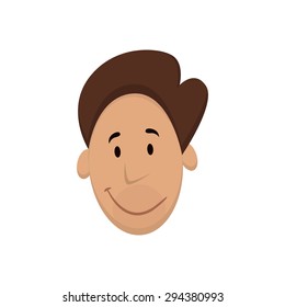 face happy boy on white background vector