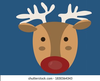 Face of a happy Christmas reindeer