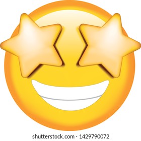 Face. Happy. Emoji. Cute emoticon isolated on white background.