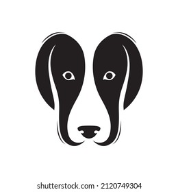 face head dog Border Collie logo design, vector graphic symbol icon illustration