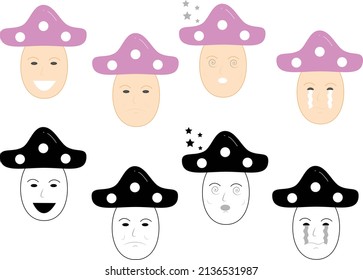 Face Head Mushroom feeling  symbol