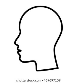 face head side profile mouth nose human person vector  isolated and flat illustration