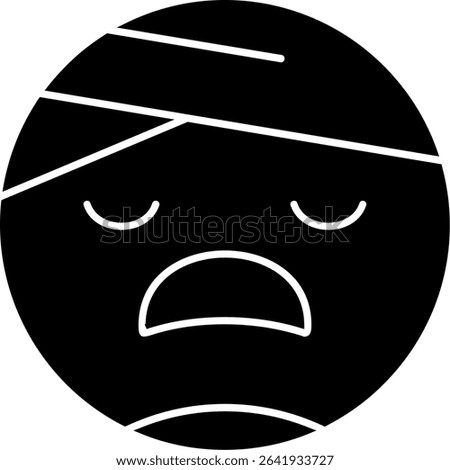 Face with Head-Bandage Glyph Vector Icon Design