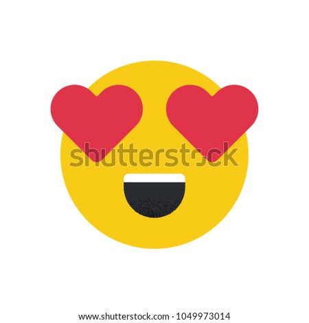 Face With Heart Eyes Emoji vector illustration.