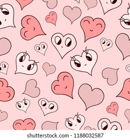 face heart on a pink background color