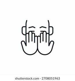 Vector de signo de icono de ocultación de cara