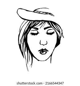 Cara del arte de la bella dama humana