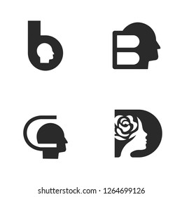 Face Human Silhouette Set Idea Creative Abstract Business Logo