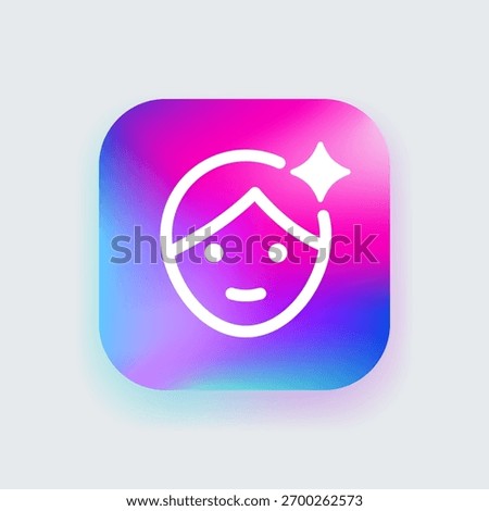 Face icon AI-driven emotion recognition. Enhanced emotional feedback, personalized user experience, and smart recognition in digital platforms and assistant interfaces