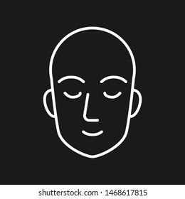 Face icon with closed eyes. Abstract beauty sleep logotype.