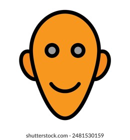 Face icon color or logo illustration outline black style