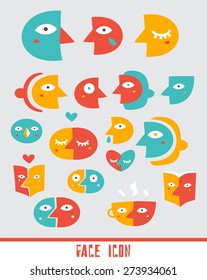 face icon color set