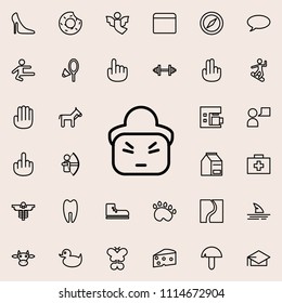face icon. Detailed set of minimalistic line icons. Premium graphic design. One of the collection icons for websites, web design, mobile app on colored background