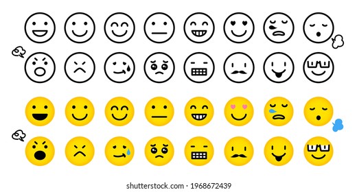 Face icon, emoticon Vector illustration material