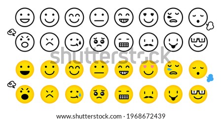 Face icon, emoticon Vector illustration material