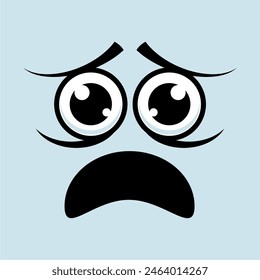 face icon with expression tongue lick mouth eyes, on green background, tasty emoji, vector cartoon line style