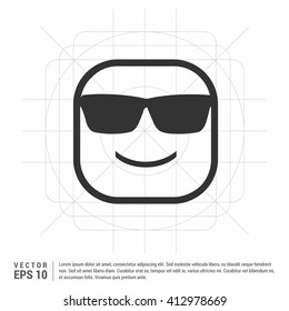 Face icon, Flat Smiley face icon.