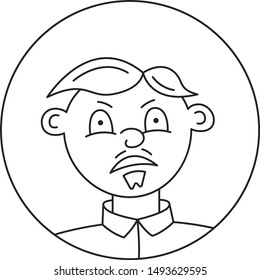 Face Icon Line in Circle