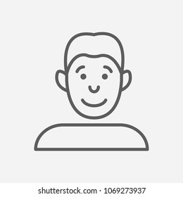 Face icon line symbol. Isolated vector illustration of  icon sign concept for your web site mobile app logo UI design.