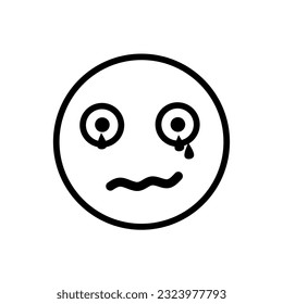 face icon with sad character.crying face