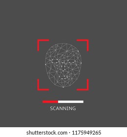 Face icon scanning. Facial recognition system, Vector illustration