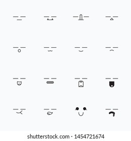 Face Icon Set. Face Line Icon Set. Face Icon Illustrator. Symbol Flat Icons. Modern Face Icon Set Design. - Vector