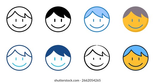 Face icon set multiple style collection 
