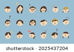 Face Icon set of smiling family