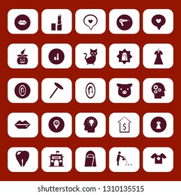 face icon set with store location, pumpkin witch hat and t shirt star vector illustration