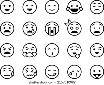 face icon set with various facial expression