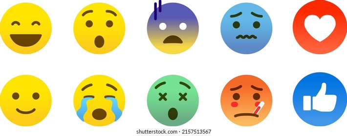 face icon set with various facial expression