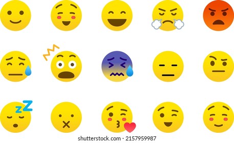 face icon set with various facial expression