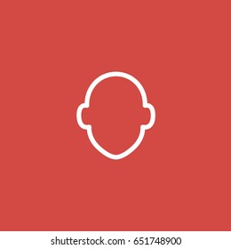 face icon. sign design. red background