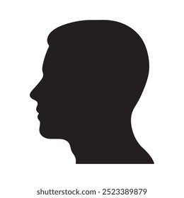  Silueta del icono de la cara en Vector sobre fondo blanco 