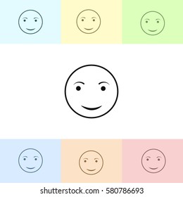 Face icon. Smile icon