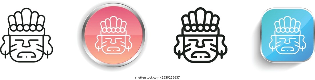 face icon. Thin Linear, Regular and Button Style Design Isolated On White Background