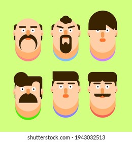 Face icon with various hairstyles and expressions