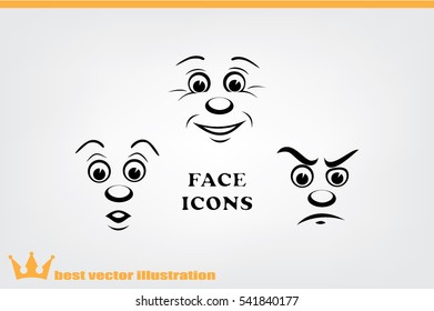 face icon vector EPS 10, abstract sign portrait  flat design,  illustration modern isolated badge for website or app - stock info graphics.