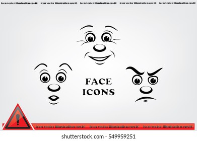 face icon vector EPS 10, abstract sign portrait  flat design,  illustration modern isolated badge for website or app - stock info graphics