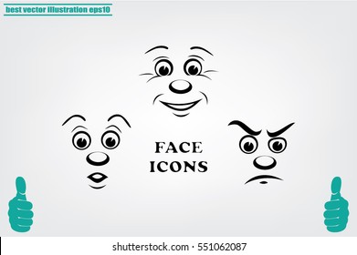 face icon vector EPS 10, abstract sign portrait  flat design,  illustration modern isolated badge for website or app - stock info graphics.