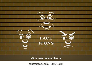 face icon vector EPS 10, abstract sign portrait  flat design,  illustration modern isolated badge for website or app - stock info graphics