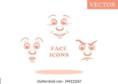 face icon vector EPS 10, abstract sign portrait  flat design,  illustration modern isolated badge for website or app - stock info graphics.