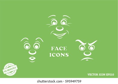 face icon vector EPS 10, abstract sign portrait  flat design,  illustration modern isolated badge for website or app - stock info graphics